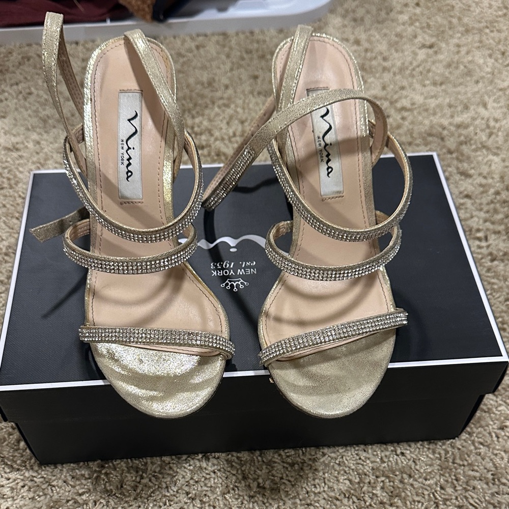Mia gold wedding heels